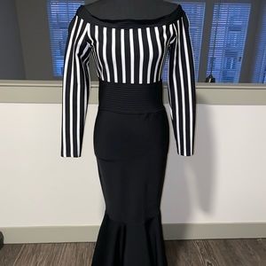 Black and White Bandage Dress